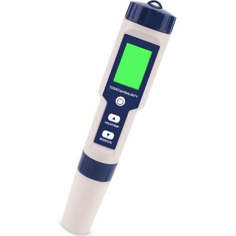 5-in-1 pH Meter – Water Quality Tester for Swimming Pools, Aquariums, Hydroponics – Titanium Probe, IP67 Waterproof (1/5)