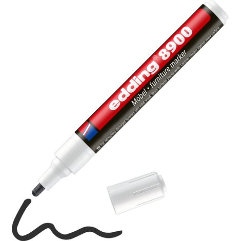 Edding - Marqueur pour meuble E8900 noir - pour retoucher et masquer les rayures sur les placages et bois massifs - 1 pc(s)