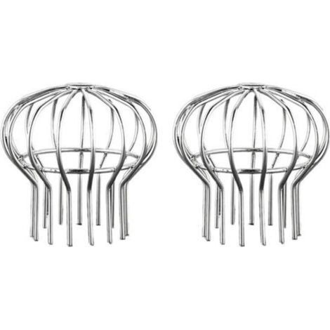 Set aus 2 Edelstahl-Dachrinnenabdeckungen zum Schutz vor Laub, Moos, Schlamm und Ablagerungen (geeignet für einen Lochdurchmesser von 110 mm) (1/5)