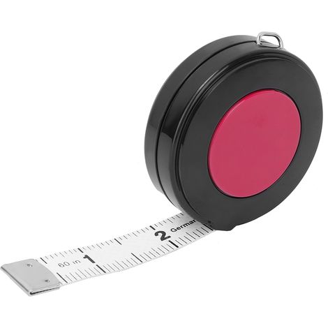 Mètre ruban souple rétractable de 150 cm pour tailleur, vêtement et corps (rouge) (1/5)
