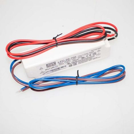 MW MEAN WELL Led Driver CC LPC-20-700 IP67 Output 21W 30V 700mA Input 100-240V 0,55A Corrente Costante