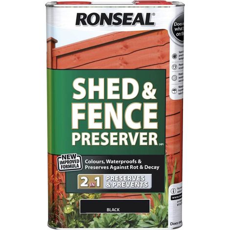 Ronseal Shed and Fence Preserver - 5 Litre - Black (1/4)