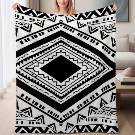 Couverture de lit en polaire, couverture légère et cosy en microfibre chaude pour le printemps, décoration intérieure élégante, cadeau idéal pour femmes hommes, 6080 pouces (1/4)
