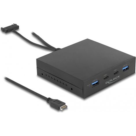 Delock Panel frontal de 3.5 USB 3.2 Gen 2, 2 x USB Type-Câ¢ + 2 x USB Tipo-A