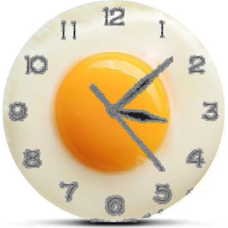 Œuf au plat, œuf dur, horloge murale, horloge jaune d'œuf, horloge numérique à aiguilles, cafétéria/restaurant créatif A (1/5)