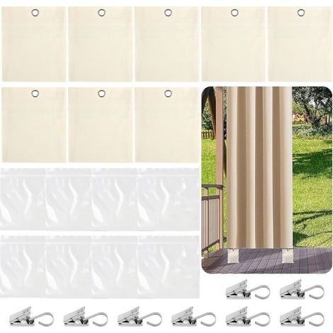 Lot de 8 Sacs Lestés pour Rideaux D'Extérieur, Sac de Poids Portable avec Pinces en Métal, Gestion du Poids du Rideau, Sacs de Poids Autocollants, pour Stabiliser Les Rideaux, Nappes, Drapeaux (1/5)