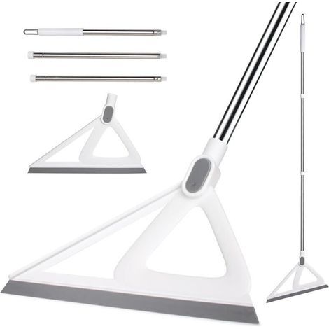 Balai multifonction en silicone, balai raclette pour balayer l'eau et les poils d'animaux, balai magique en caoutchouc (blanc) (1/5)