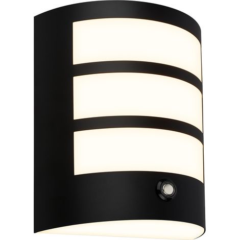 Applique LED sans prise de courant, tactile, intensité variable par paliers, minuterie de 15 min, lampe murale sur batterie, éclairage extérieur, 18x15x7 cm, noir (1/5)