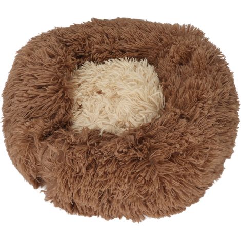 Panier pour chat chaud, respirant et auto-chauffant, en peluche moelleuse, panier rond pour chien, couleur café, 40 cm (1/5)