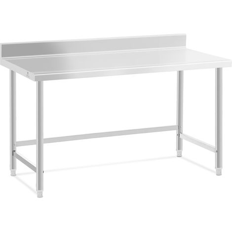 Mesa de trabajo de acero inoxidable Encimera de acero inoxidable Encimera profesional Mesa de trabajo de cocina Protector contra salpicaduras de pared 150 x 70 cm 93 kg 140005130