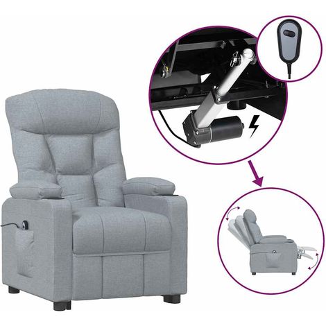 Maison Exclusive - Relaxsessel Elektrisch Hellgrau Stoff (1/5)