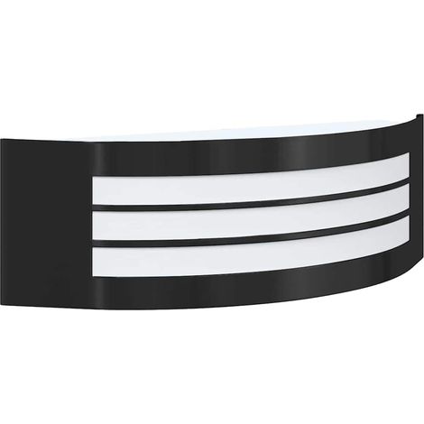 Applique murale extérieure moderne en D 32 x 10 x 10 cm éclairage durable minimaliste en acier inoxydable noir