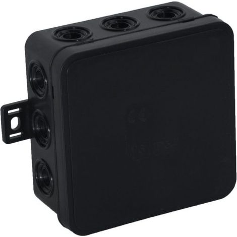Boîte D'encastrement Hermétique Ip54 Noire - 75x75x41mm - À Clipser - Boîte De Jonction Ip54 (1/5)