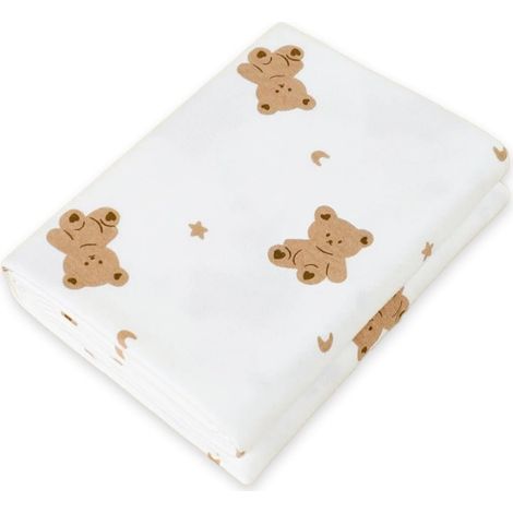 Couverture Bébé Fine Ours Mignon 100% Coton 85x85cm, Respirante Printemps Été, Essentiel Bébé pour L'enveloppement, Landau/Serviette