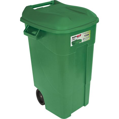 Pattumiera 120 litri con ruote verde giardino 600x568x886 (1/3)