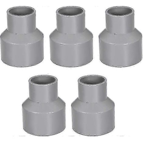 Raccord réducteur de tuyau PVC 50 mm x 32 mm, raccord de moyeu, gris DWV, 5 pièces (1/3)