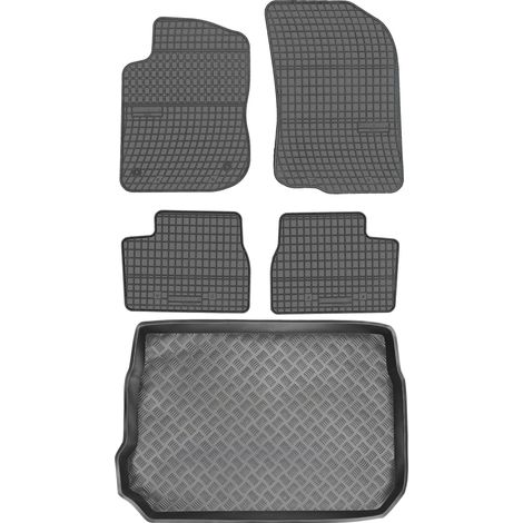 Ensemble de tapis de sol en caoutchouc pour Peugeot 208 I GTI Hatchback (2012-2019) + tapis de coffre