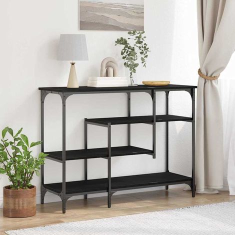 Console Table with Shelf Black oak 100 x 35 x 75 cm vidaXL