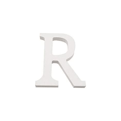 Letra R madera decorativo 11 cm  Blanco (1/3)