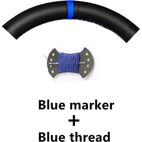 Housse de volant en similicuir noir pour Volkswagen VW Golf 4, Passat B5, Polo MK6, Seat Leon 1M, Skoda Fabia 1 (1/5)