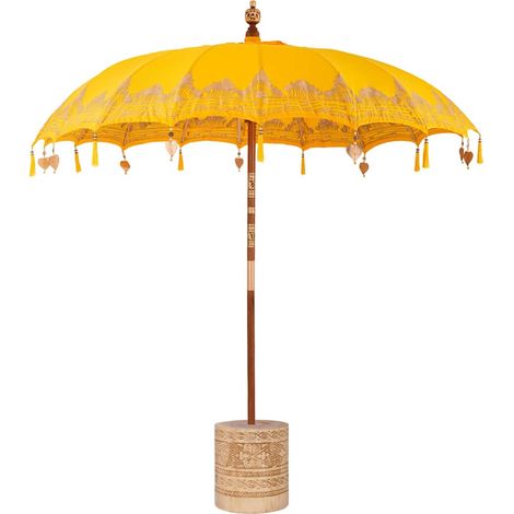 Paraguas balinés con base Amarillo 215 x 215 x 260 cm Algodón vidaXL (1/5)