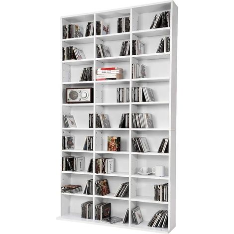 Étagère murale Bibliothèque 180 cm de hauteur. 27 compartiments Blanc (1/2)