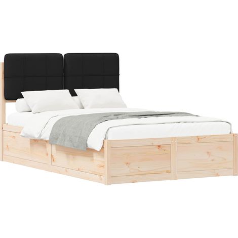 Maison Exclusive - Estructura de Cama con Cabecera Tapizada Negro