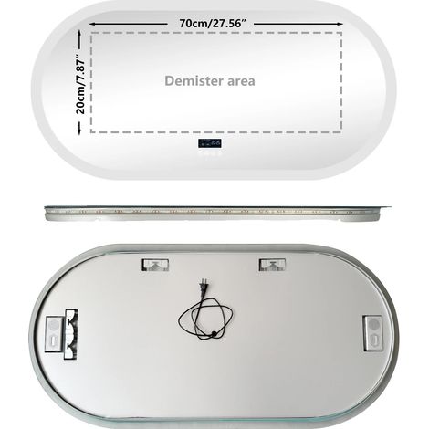 Espejo de tocador, altavoz Bluetooth, funciones inteligentes de maquillaje, 120x60cm (1/2)
