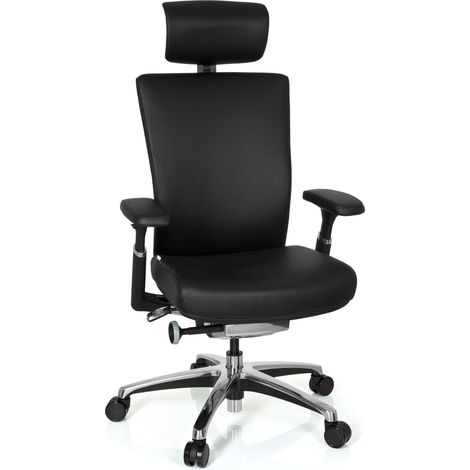 Bürostuhl NOVA Leder schwarz hjh OFFICE
