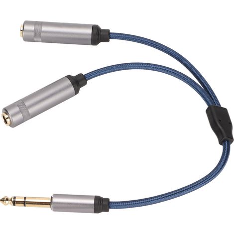Adapterkabel von 6,35-mm-Klinkenstecker auf 2 x 6,35-mm-Klinkenbuchse und Stereo-Audio-Splitter (1/5)