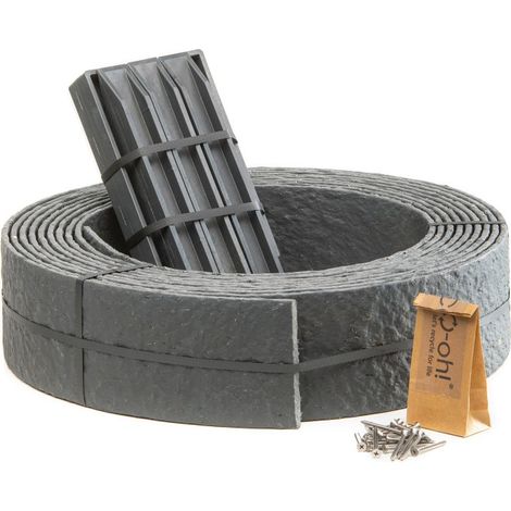 Pack bordure de jardin flexible 12 m – 12 cm de hauteur – 10 piquets Ecopic 28 cm – Imputrescible et sciable – Eco-Oh! (1/7)