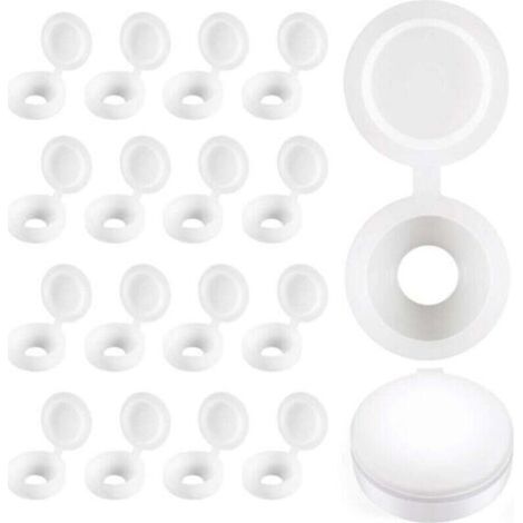 Cache-vis à Charnière en Plastique Plier les Couvercles à Vis Laveuse Flip Tops Blanc