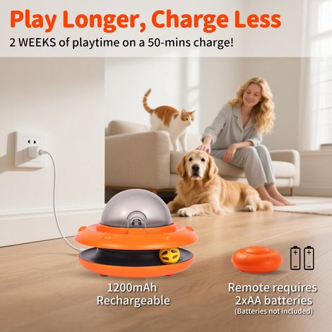 Distributeur automatique de nourriture type soucoupe volante, jouet électrique à induction pour chat et chien