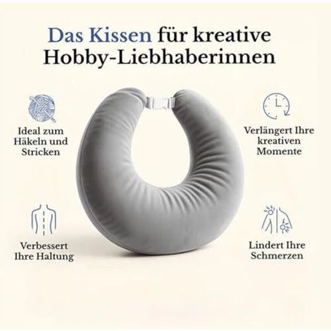 Oreiller ergonomique cervical mémoire forme velours cristal doux soutien nuque et bras confort lecture et jeux coussin (1/4)