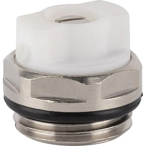 Tappo sfiato 1/2 con beccuccio orientabile nichelato/bianco (1/2)