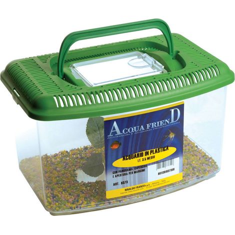 Moyen 25x13,5x17h cm Verseau: Aquarium en plastique avec couvercle et fond (1/3)