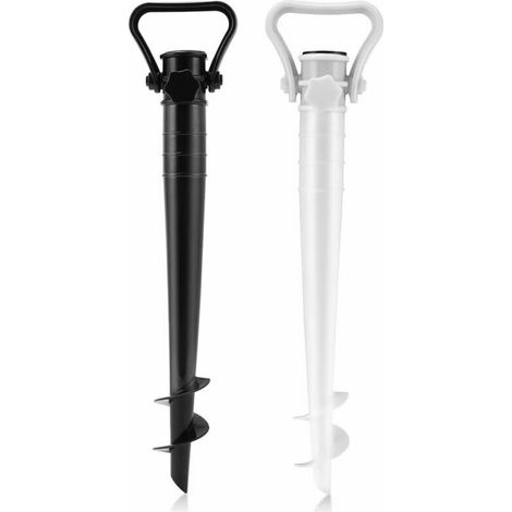2PCS Support de Parasol pour Plage Sable ou Terre Pieds de Parasols,Pieds de Parasol de Plage à hélice à Visser dans Le Sable (1/5)