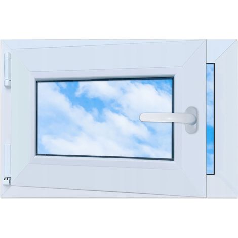 Fenêtre PVC blanche 60x40 GAUCHE 600x400 mm oscillo-battante double vitrage (1/5)