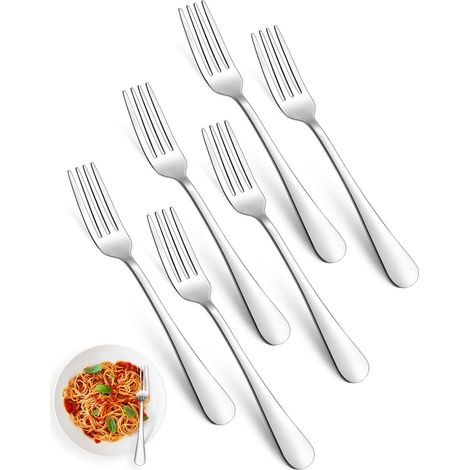 Ensemble de fourchettes élégantes - 6 pièces - Acier inoxydable - 18 cm (1/5)