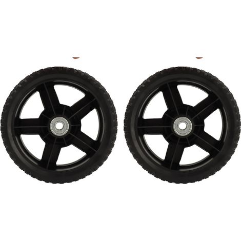 Lot de 2 roues de tondeuse de 20 cm (8 pouces) en PVC, pour une meilleure adhérence et une stabilité accrue. Roues de rechange pour tondeuse. (1/5)