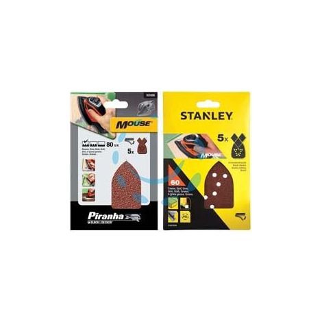 SET 5 FOGLI ABRASIVI CON VELCRO PER MOUSE - grana 120 (STA31009)