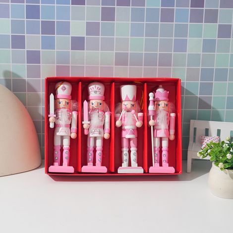 Soldat Casse-Noisette - Bois Naturel - 30,5 cm - Décoration De Noël Pour Intérieur - Lot De 4 (1/5)