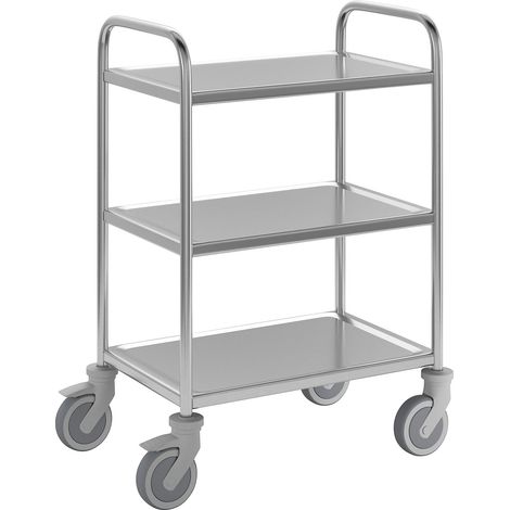 FRANKEL kaiserkraft, Chariot de service en inox, 3 niveaux, (1/5)