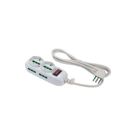 MULTIPRESA 2 BIP. + SCH. + 4 BIP.LATER. C/INTER. LINEA RETAIL BIANCA- - bianca 474144 - 12 pezzi FANTON