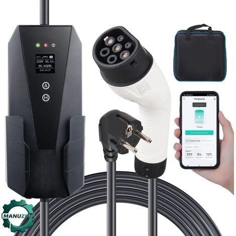 Manuzen - Chargeur voiture électrique portable Type 2 16 A – 3,7 kW, câble 8,6 m – Sans écran – 3,68 kW (1/4)