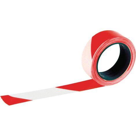 Ruban de chantier RUBAPLAST 50mm longueur 100m Rouge / blanc - TALIAPLAST - 540304 (1/2)