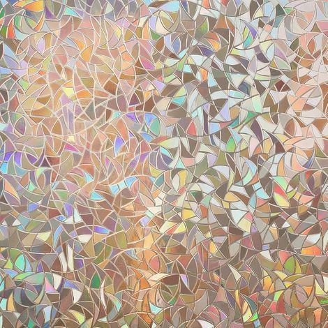 Dekorative Fensterfolie, Regenbogen-Design, 3D-elektrostatische Folie zur Wärmeregulierung, klebstofffrei, braun, 45 x 200 cm. (1/5)