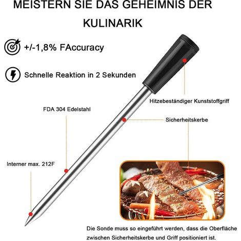 Kochthermometer, Grillthermometer für den Außenbereich, Fleischthermometer, Präzisionsmessung