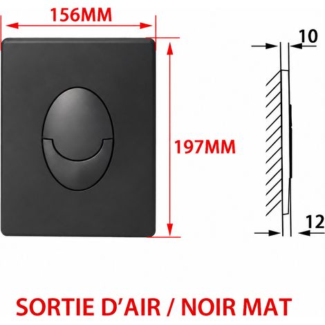 Plaque Déclenchement Pneumatique SKATE AIR noir pulvérisé 38505KF0 WC Encastré 1 × 1 × 1 cm 1 g – Livraison gratuite