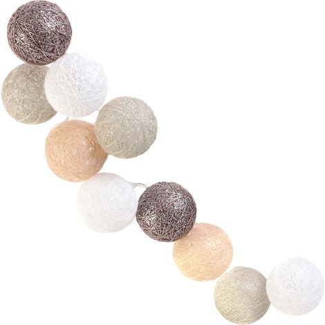 Guirlande LED - HOME DECO FACTORY - 4CM - 10 Ampoules - 192CM - Taupe Marron (1/5)
